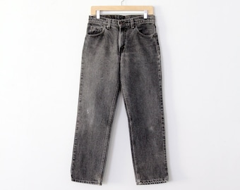 1980s Vintage Black Levi's 550 Jeans: High Waist Tapered Leg (31x29)