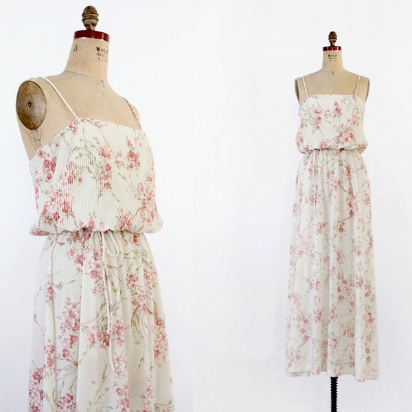 vintage 70s maxi dress / vintage floral dress