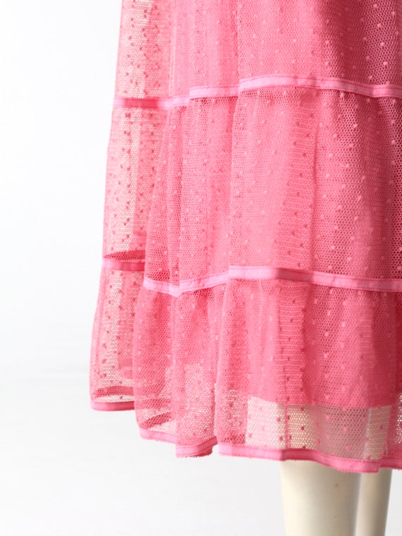vintage pink tulle skirt, French crinoline style … - image 2