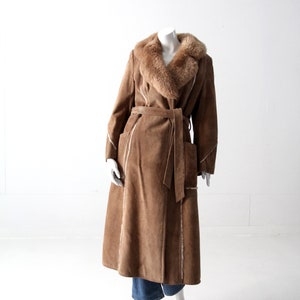 vintage 70s shearling full length coat image 1