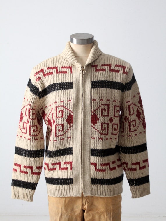 1970s Pendleton zip up sweater, vintage Cowichan … - image 2