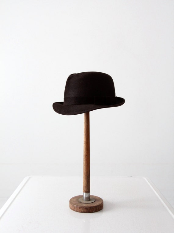 vintage Knox Foxhound fedora, 1950s brown felt hat
