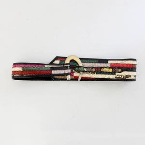 vintage wide patchwork snakeskin belt