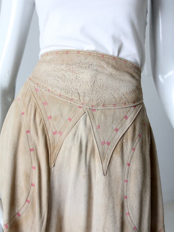 vintage suede wrap skirt - image 5