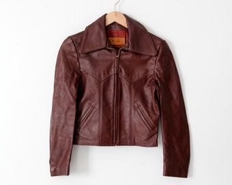 Vintage 50s Leather Bomber Jacket - Etsy