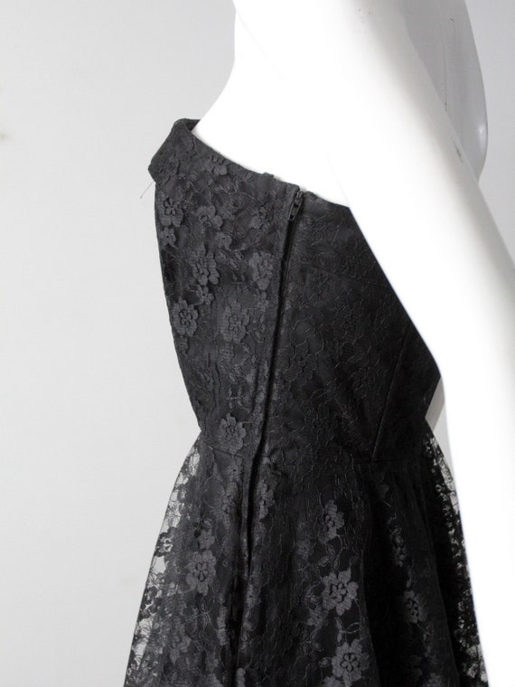 vintage 90s black lace strapless dress - image 6