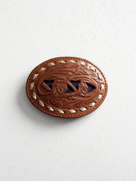 Men's Genuine Leather Biker's Wallet with Two Buckles and Metal Chain with a Bull