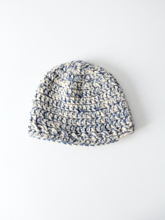 vintage hand knit beanie hat
