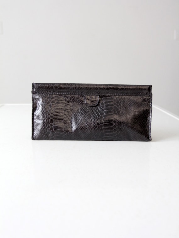 vintage black eel skin clutch,  black clutch purse