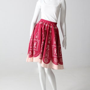 vintage boho print skirt