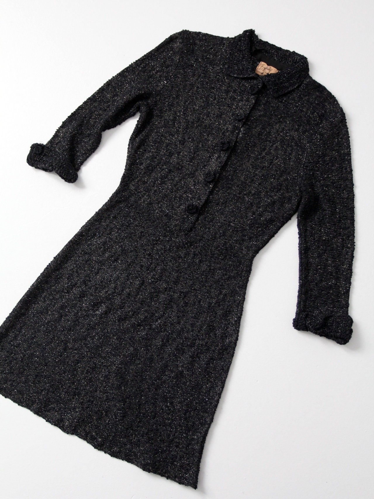 Vintage 60s Black Knit Mini Dress - Etsy Vintage 60s Black Knit Mini Dress - Etsy