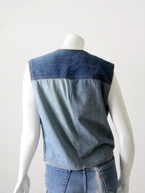 vintage custom denim vest - image 8