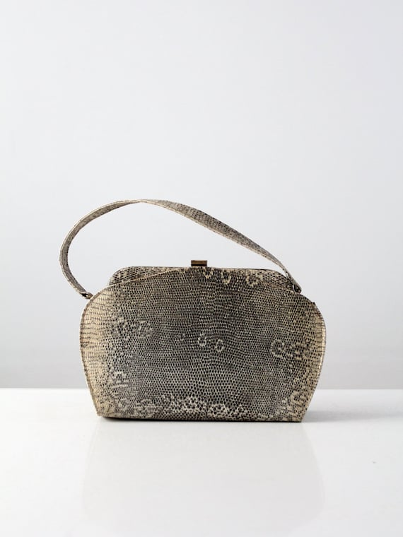 1940s monitor lizard skin handbag