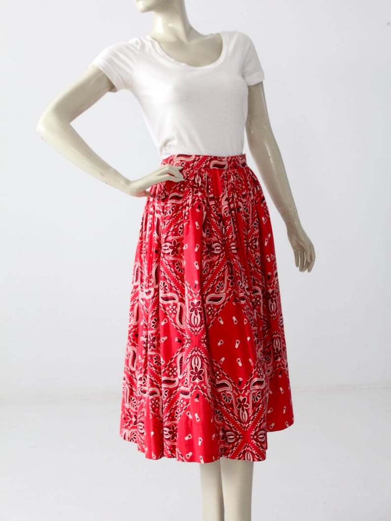 Vintage Bandana Print Skirt, 1950s Circle Skirt - Etsy