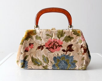 vintage 60s  carpet bag