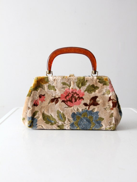 vintage 60s  carpet bag