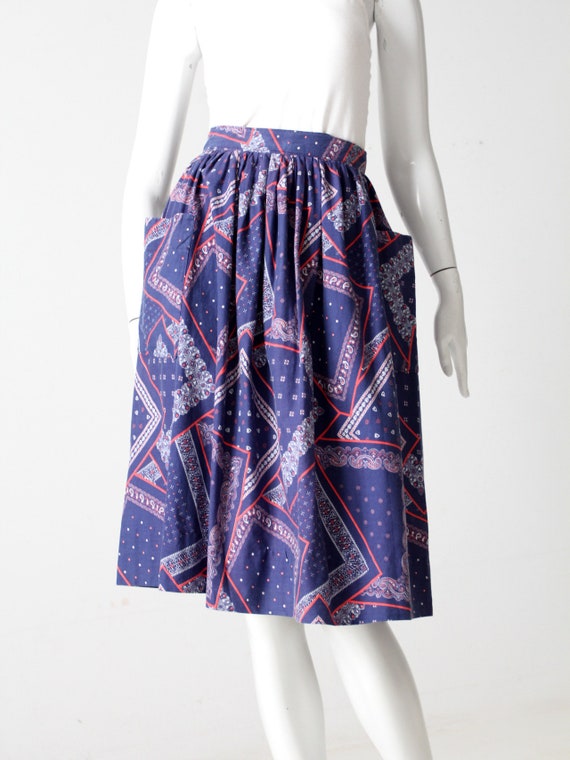 vintage 50s bandana print skirt - image 9