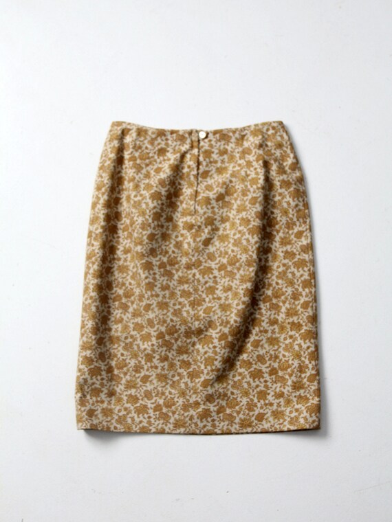 vintage 60s floral pencil skirt - image 3