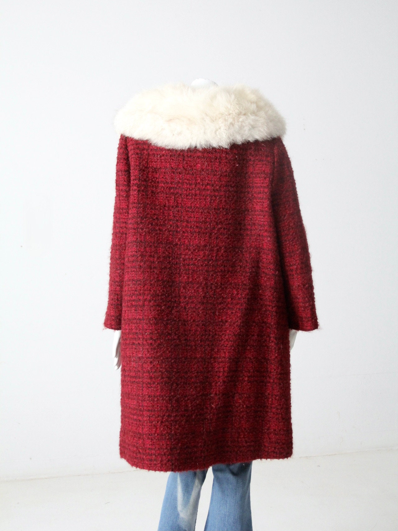 Fur collar swing coat clearance