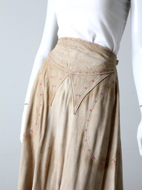 vintage suede wrap skirt - image 8