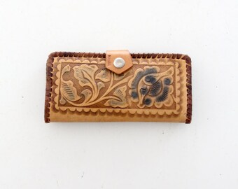 Cartera de cuero repujado de los años 70