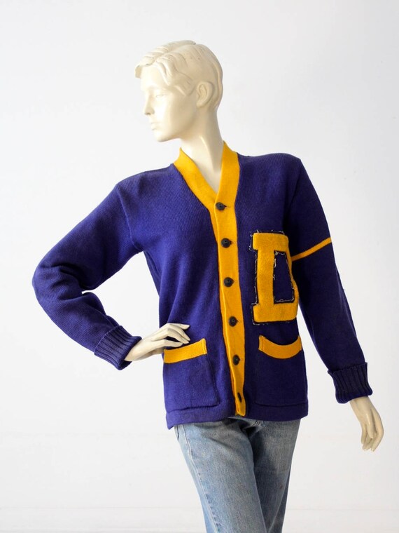 1950s school cardigan, vintage cheerleader sweater - image 5
