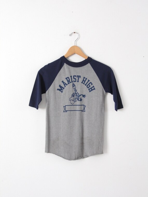 vintage school tee - 1980s Marist High School bas… - image 1