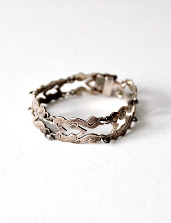 Vintage Mexican Sterling Silver Bracelet - Etsy