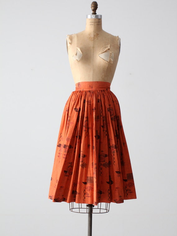 vintage 50s southwestern circle skirt - image 6