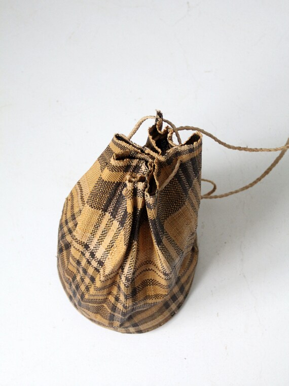 vintage woven drawstring backpack - image 7