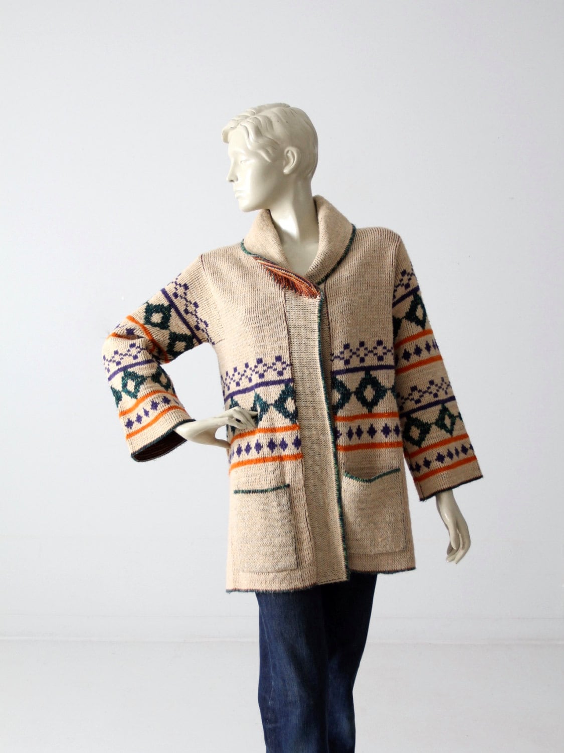 Vintage Hippie Sweater 1970s Boho 