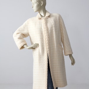 1950s swing coat, vintage cream princess coat
