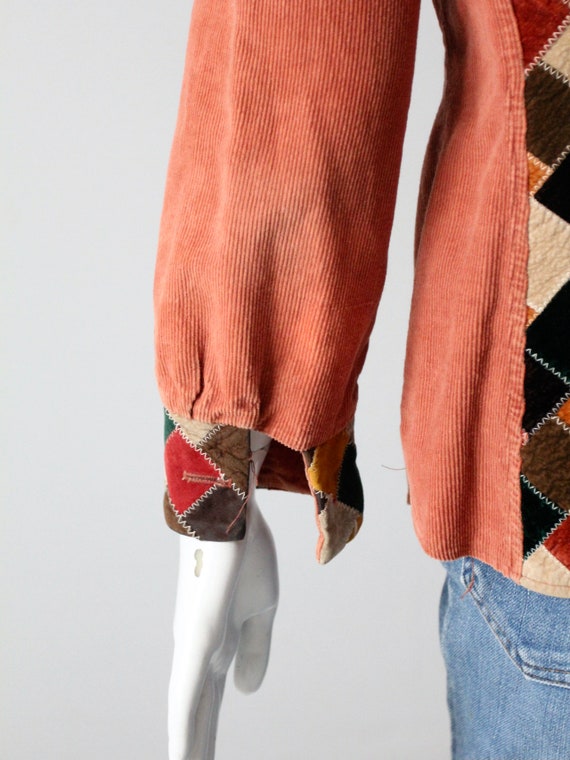 vintage 70s patchwork corduroy shirt - image 6