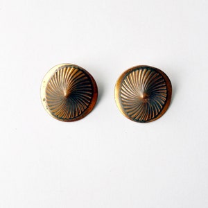 1940s copper earrings, vintage clip ons