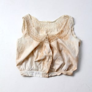 antique corset cover, Victorian cotton lace blouse