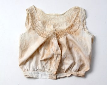 cubierta de corsé antiguo, blusa victoriana de encaje de algodón