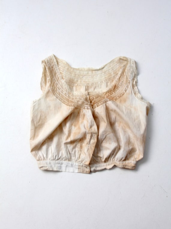 antique corset cover, Victorian cotton lace blouse
