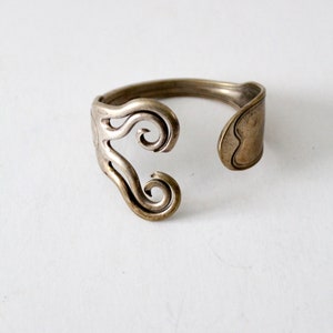 vintage fork art bracelet, silver boho cuff