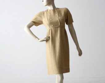 vintage 60s tweed wiggle dress