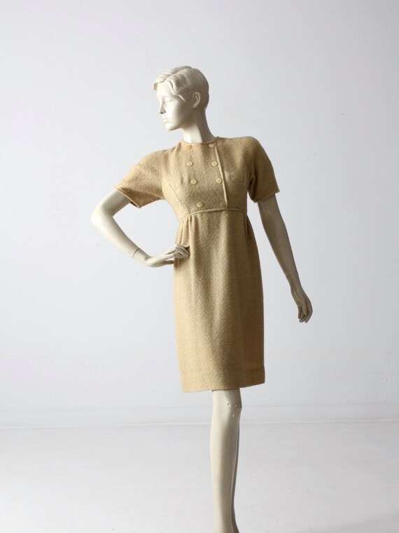 tweed beige dress Victoria Beige Sequins Tweed Dress