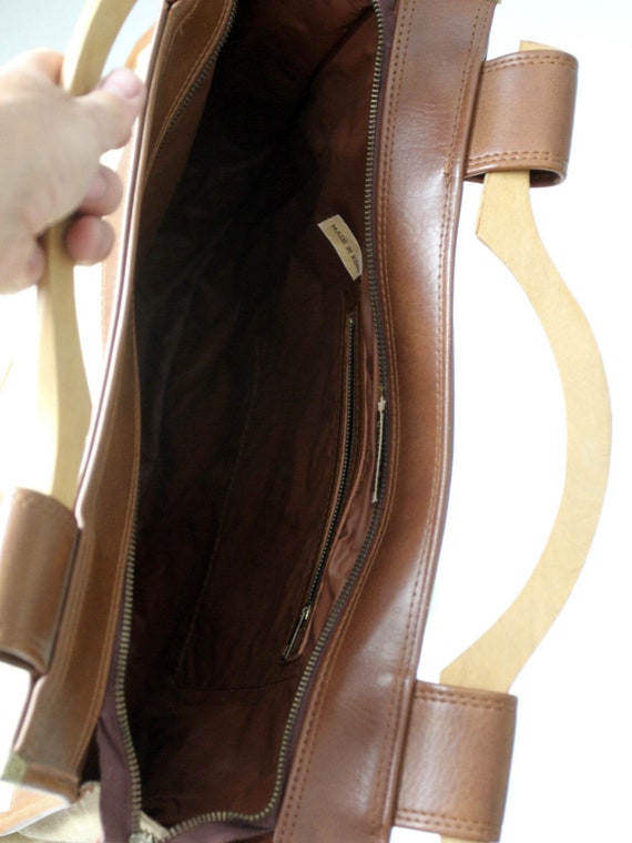 vintage wood handle tote bag - image 9