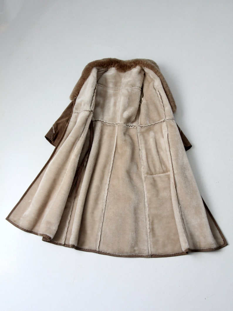 vintage 70s shearling full length coat image 9