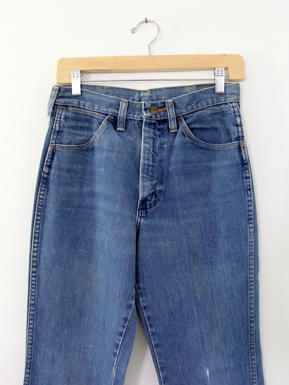 Wrangler jeans, vintage 70s Wrangler flare leg je… - image 4