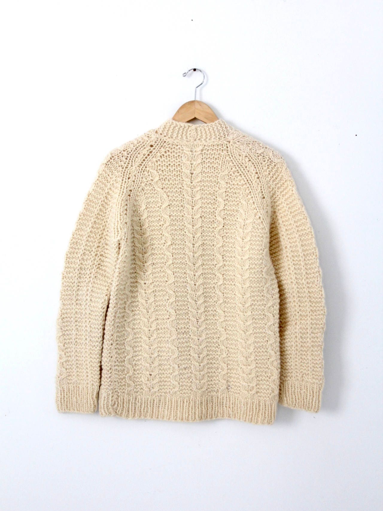 Vintage Greek Wool Chunky Knit Sweater, V-neck Pullover - Etsy