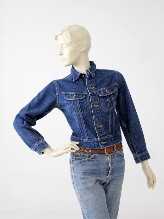 vintage 70s Lee denim jacket, small American jean 