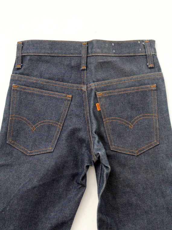 1970s Levis Bell Bottom Jeans 26 X 28, Vintage Dark Wash 1970s Levis Bell Bottom Jeans 26 X 28, Vintage Dark Wash