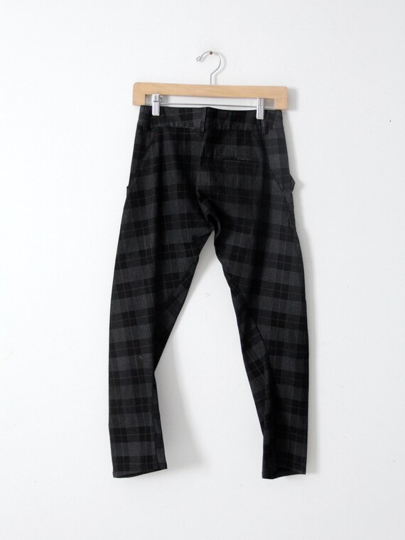 vintage plaid low rise crop pants - image 3