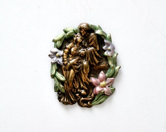 antique art nouveau floral brooch