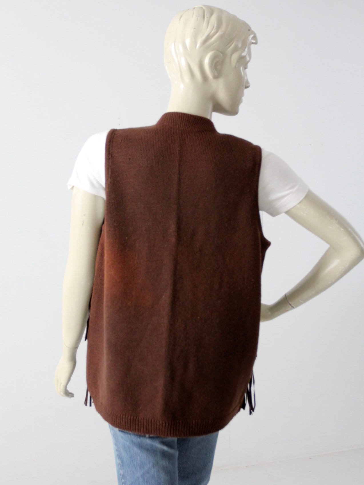 Gilet Western Anni 60 Con Frange - Stile Hippie Bohémien Per Feste E Cosplay Marrone Taglia L