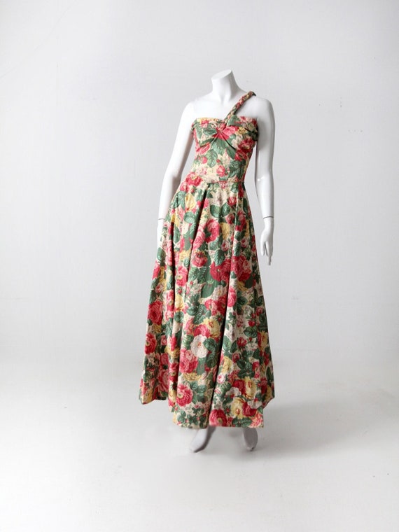 1940s floral maxi dress